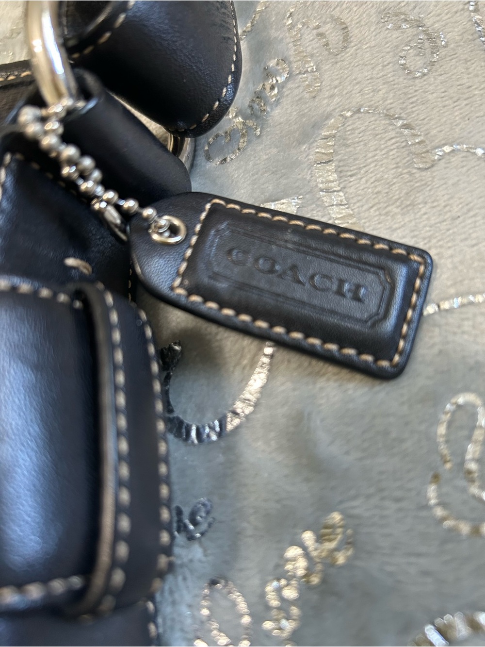 New Vintage Y2K Coach Soho Slim Duffle bag with signature C Jacquard -Black - Picture 10 of 10